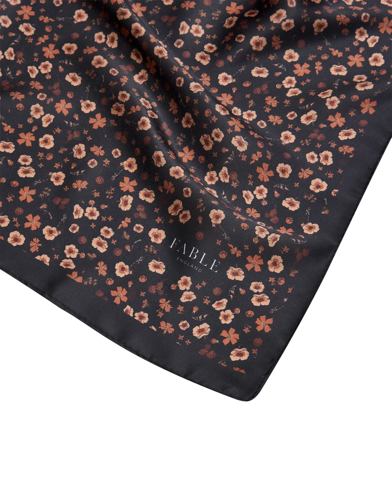 Deco Blooms Lightweight Scarf in Black