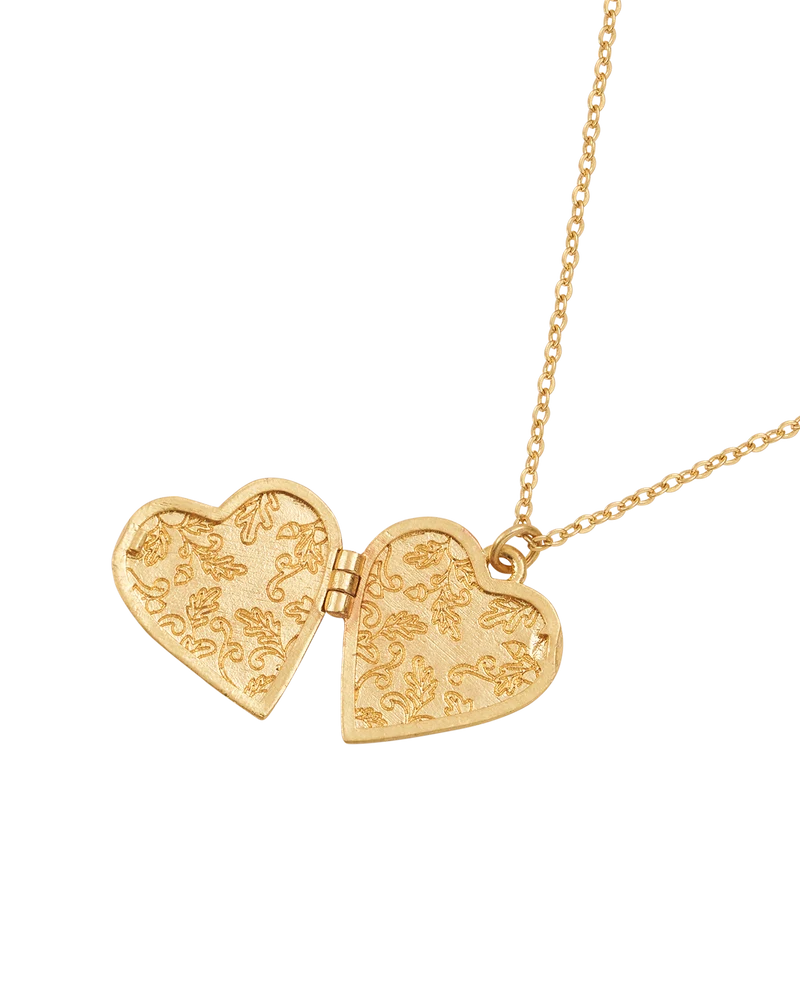 Swallow Heart Locket Chain Necklace
