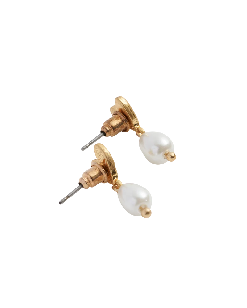 Forget-Me-Not Heart & Pearl Earrings