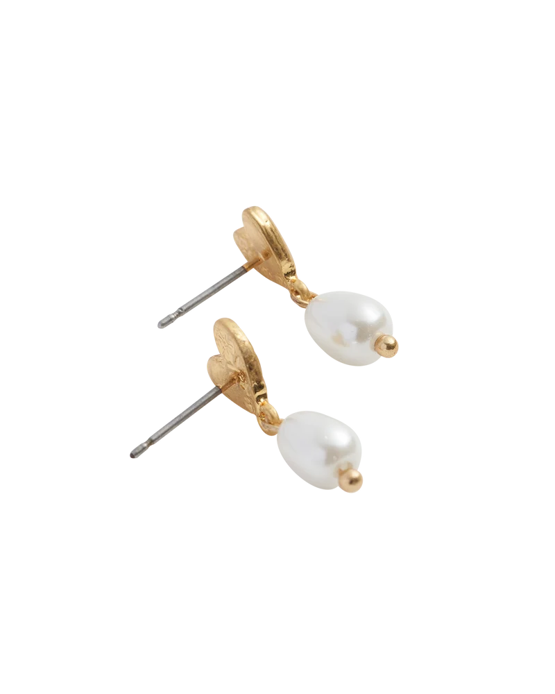 Forget-Me-Not Heart & Pearl Earrings