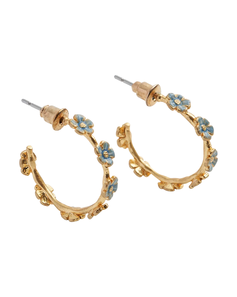 Forget-Me-Not Stud Hoop Earrings