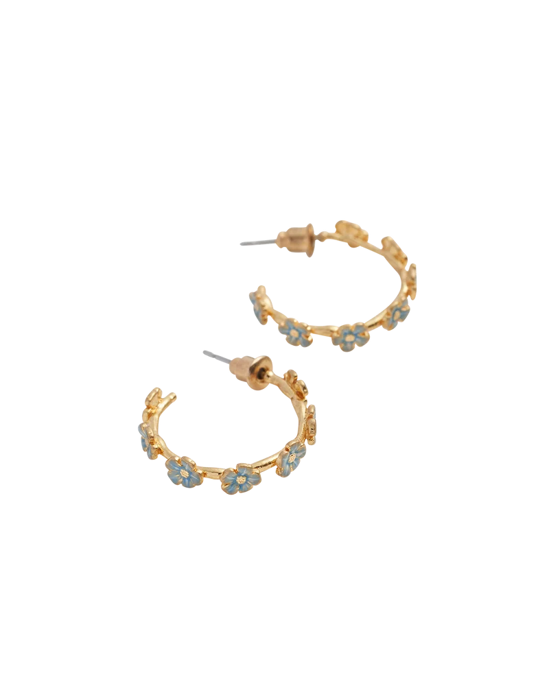 Forget-Me-Not Stud Hoop Earrings