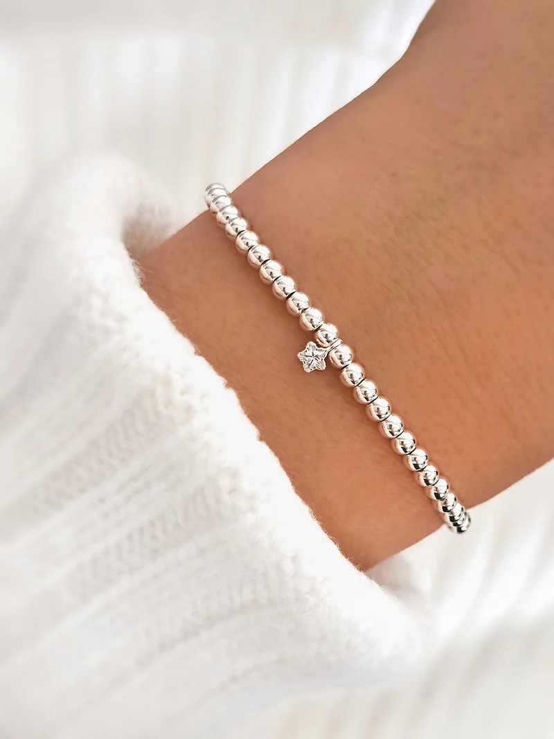 Pure Silver Stern Perlenarmband