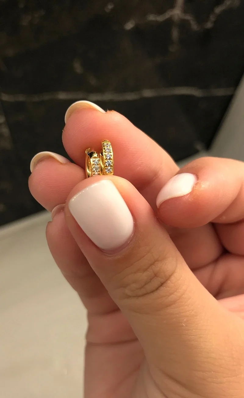 Mini Crystal Shine Hoop Ohrringe