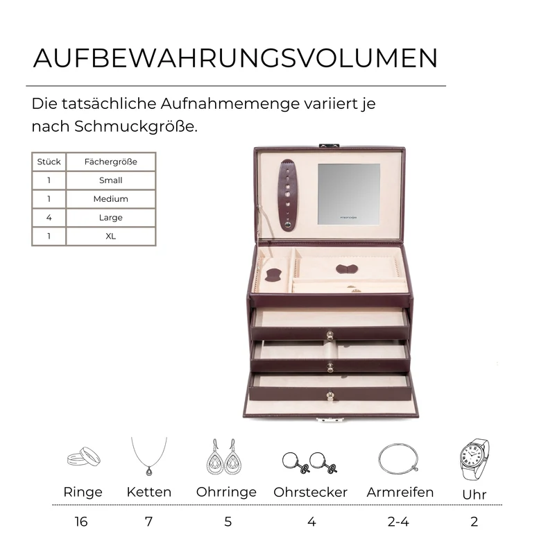 CLASSICO Schmuckkasten Glatt-Leder