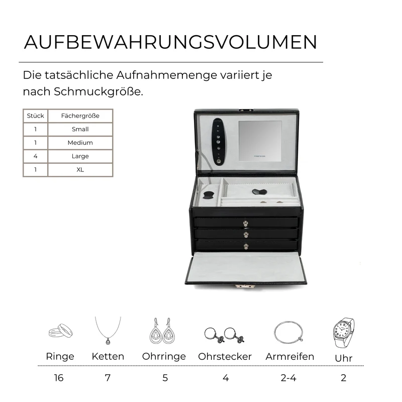 CLASSICO Schmuckkasten Glatt-Leder