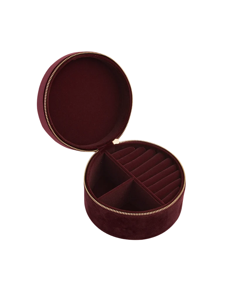 Magical Mushroom Embroidered Burgundy Velvet Jewellery Box