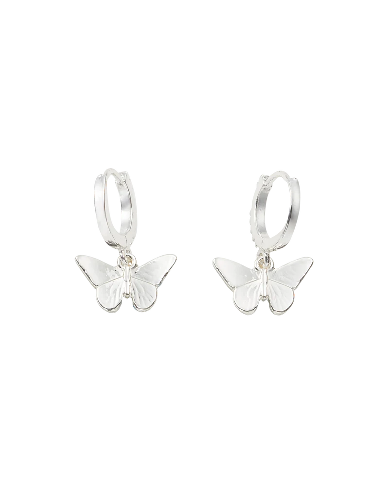 Blue Butterfly Silver Earrings