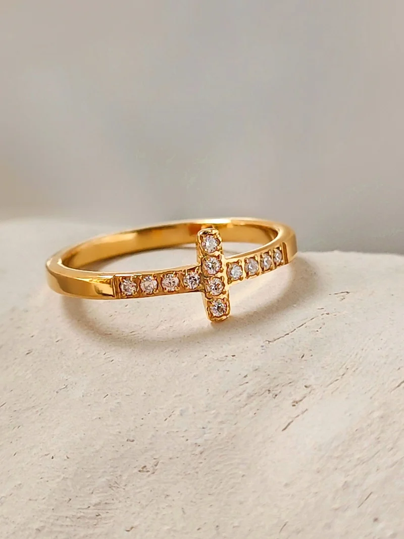 Zirkon Kreuz Ring