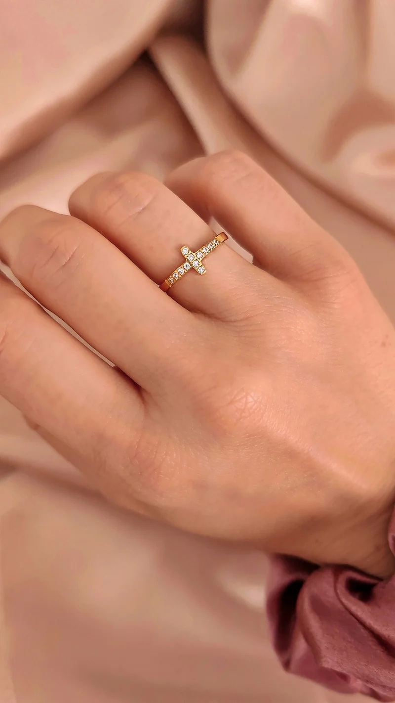 Zirkon Kreuz Ring
