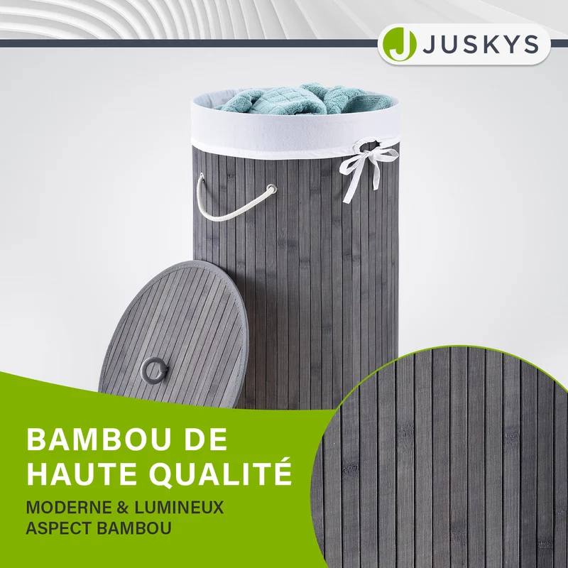 Bambus Wäschekorb Curly-Round