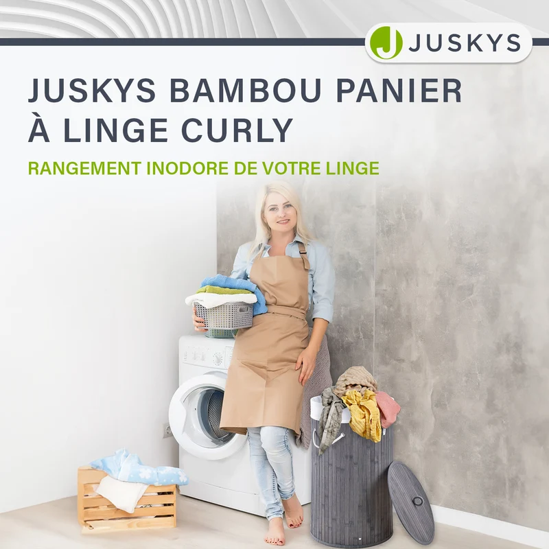 Bambus Wäschekorb Curly-Round