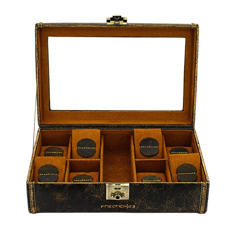 CUBANO Uhrenbox für 8 Uhren aus Leder