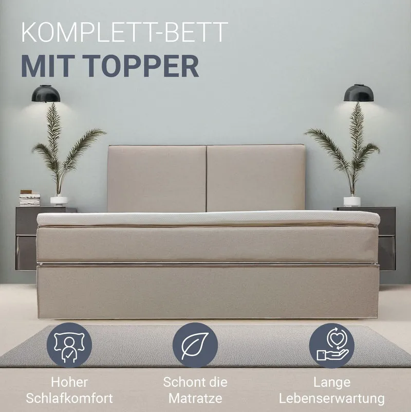 Boxspringbett Detroit - Chenille-Stoff