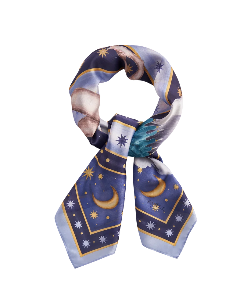 Catherine Rowe Pet Portraits Whippet Square Scarf in Blue