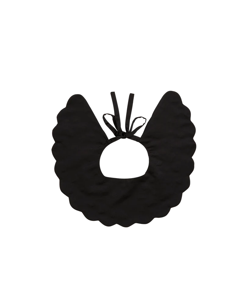 Floral Ditsy Black Satin Embroidered Collar