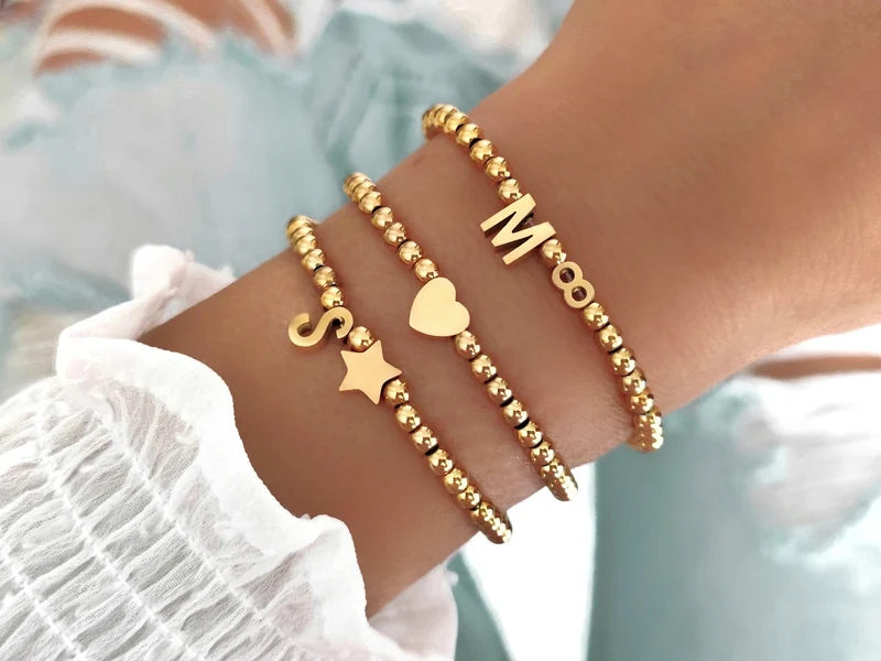 Infinity Buchstaben Perlenarmband