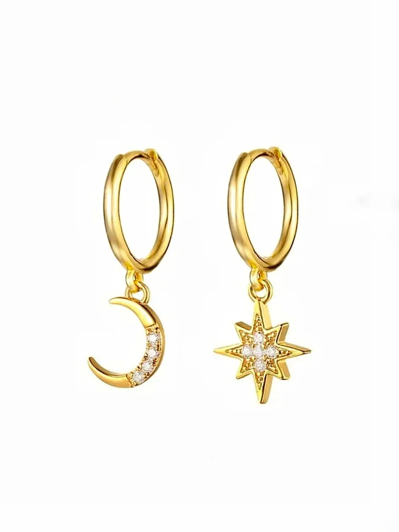 Mond und Stern Ohrring