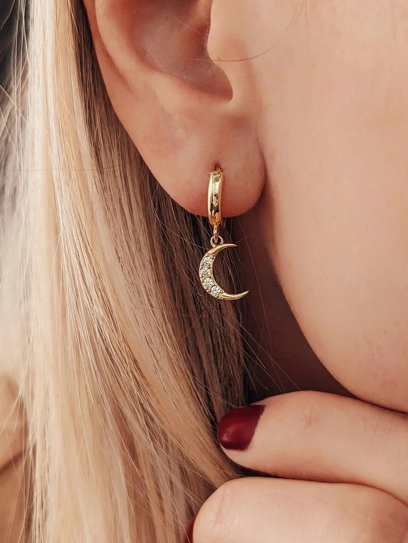 Mond und Stern Ohrring