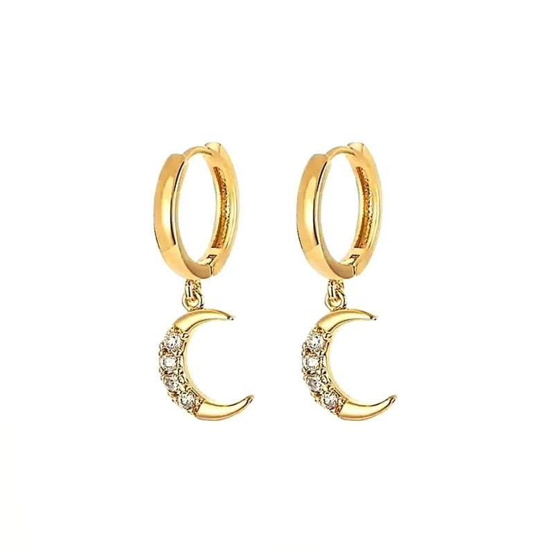Mond Hoop Ohrring Set