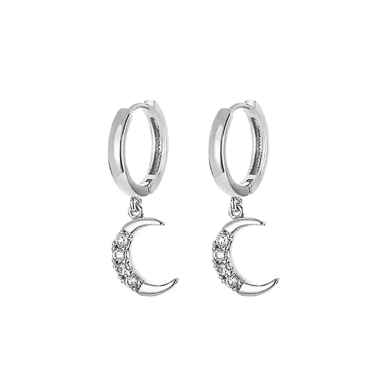 Mond Hoop Ohrring Set