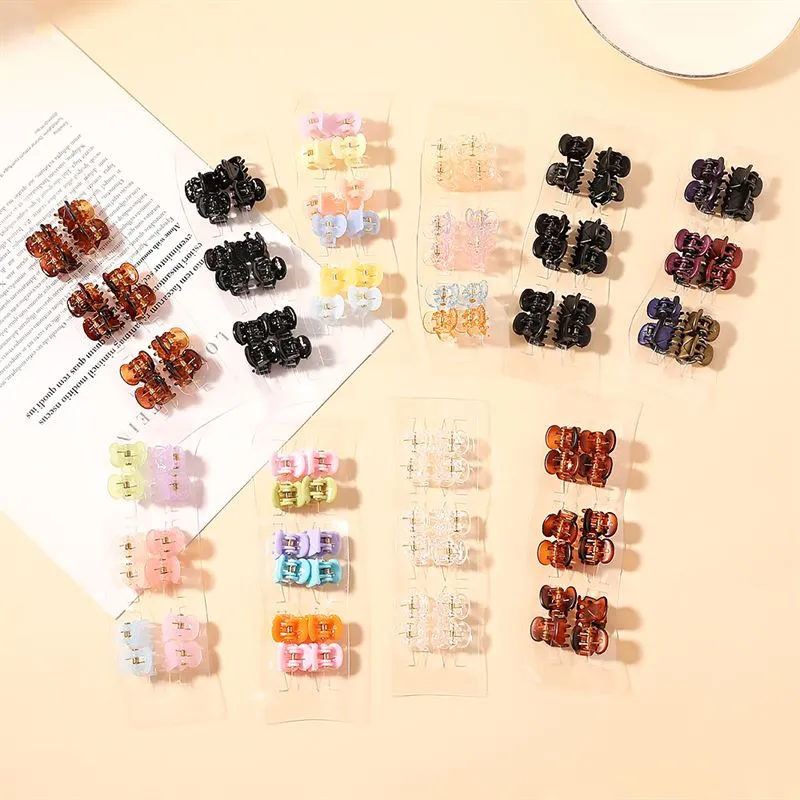 Mini-Haarspange – Glitzer – 12er Pack in Pastellfarben