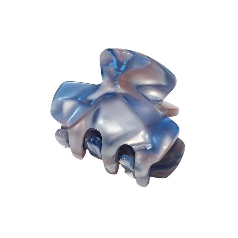 SOHO Haarspange Loa Mini – Blau Marmoriert – 3,5 cm