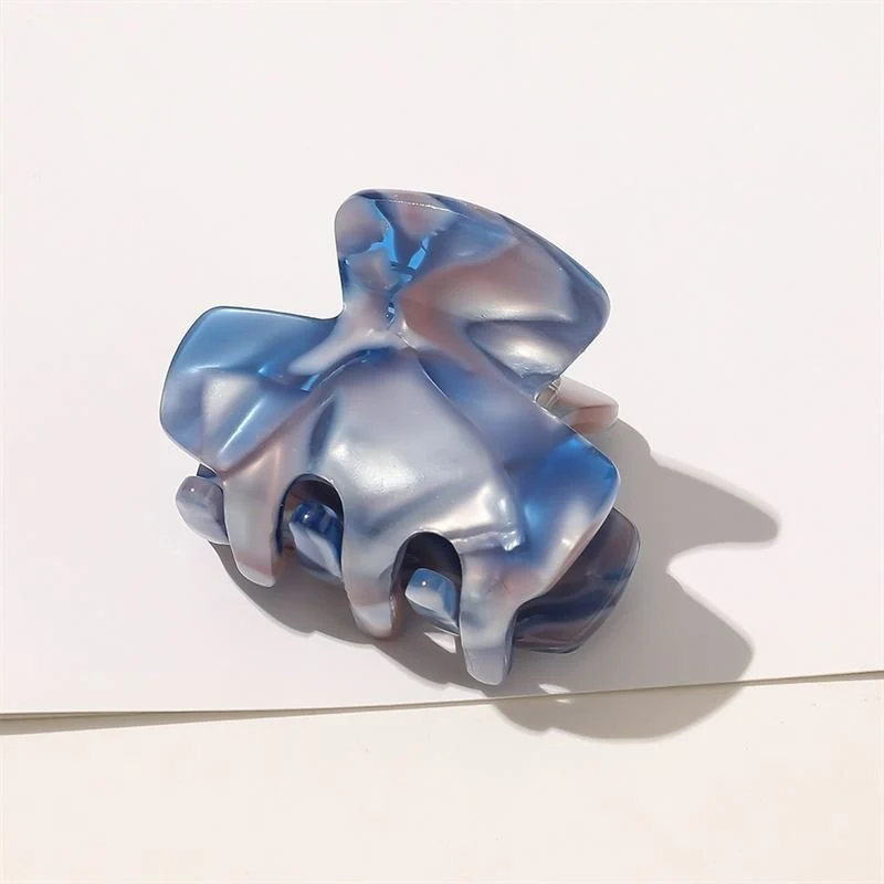SOHO Haarspange Loa Mini – Blau Marmoriert – 3,5 cm