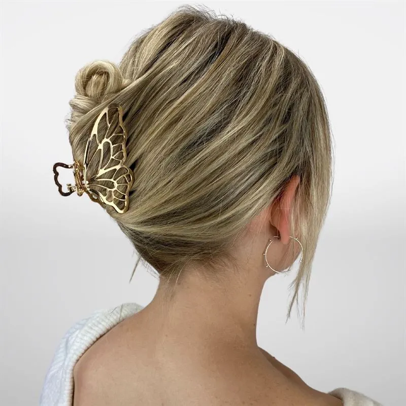 SOHO Haarklammer mit Schmetterlingsmotiv, Metall, Gold