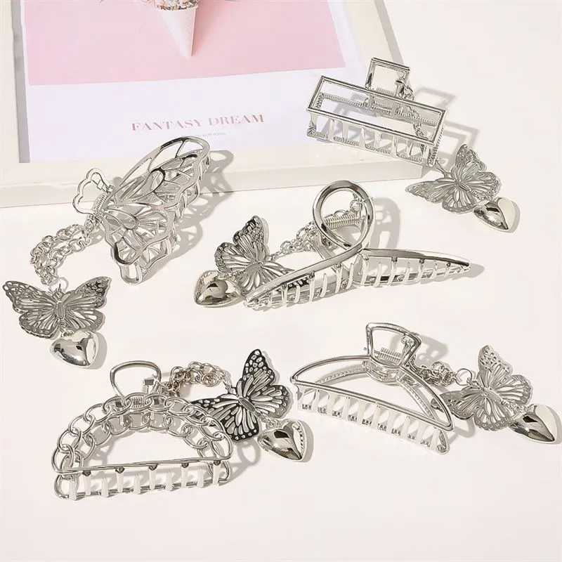 Haarspange – SOHO Emy Metall mit Schmetterling-Anhänger – Silber