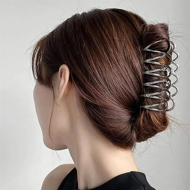 Haarspange SOHO Olive – Silber Metall