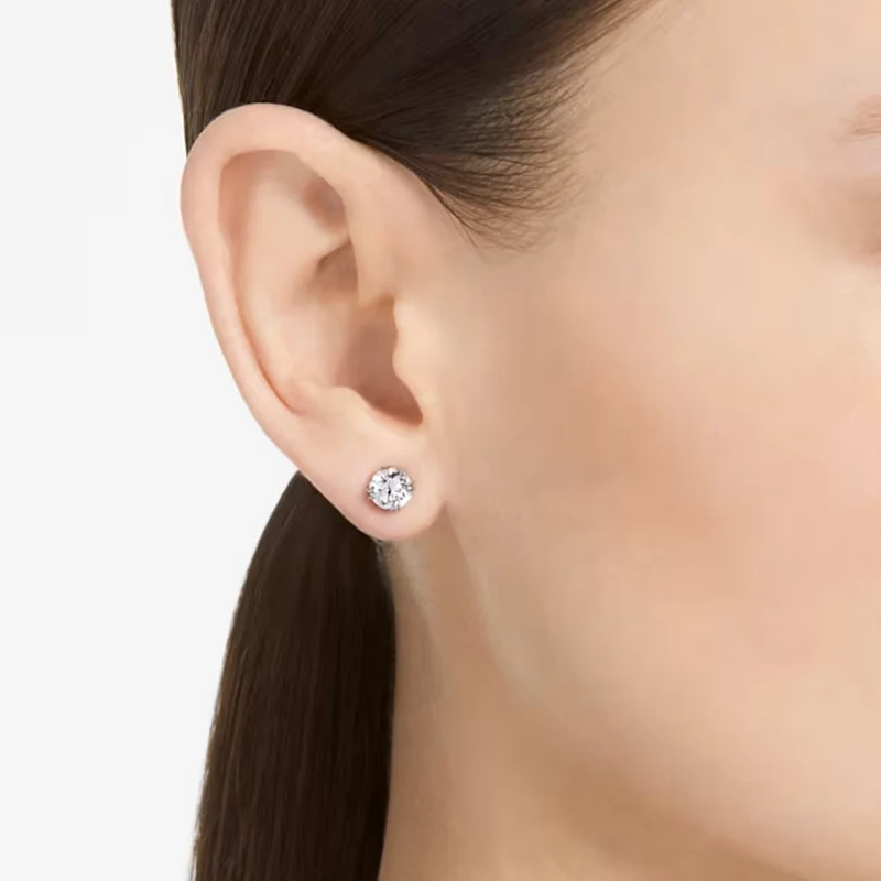 Swarovski Constella Silberfarbene Ohrknöpfe 5636712