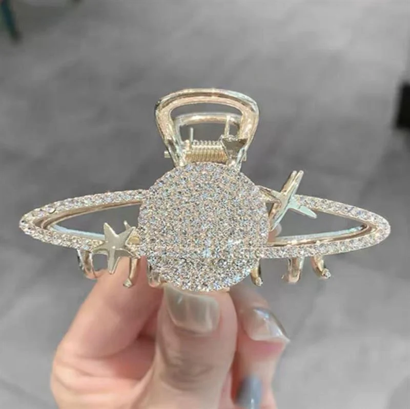 Haarspange – goldfarben mit Strass im Galaxy Design