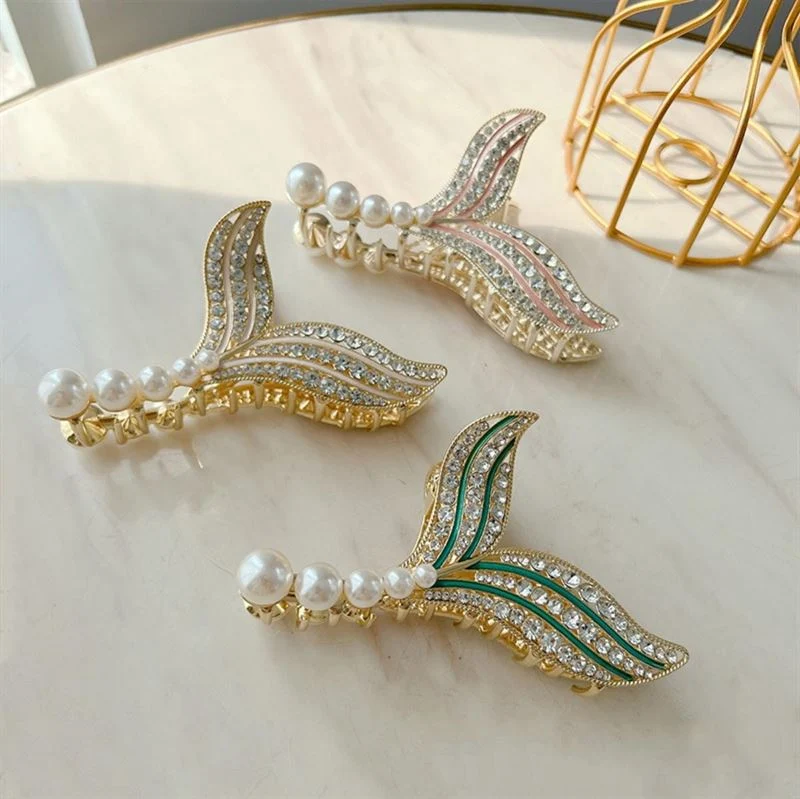Haarspange – SOHO Aqua goldfarben Strass Meerjungfrau-Design