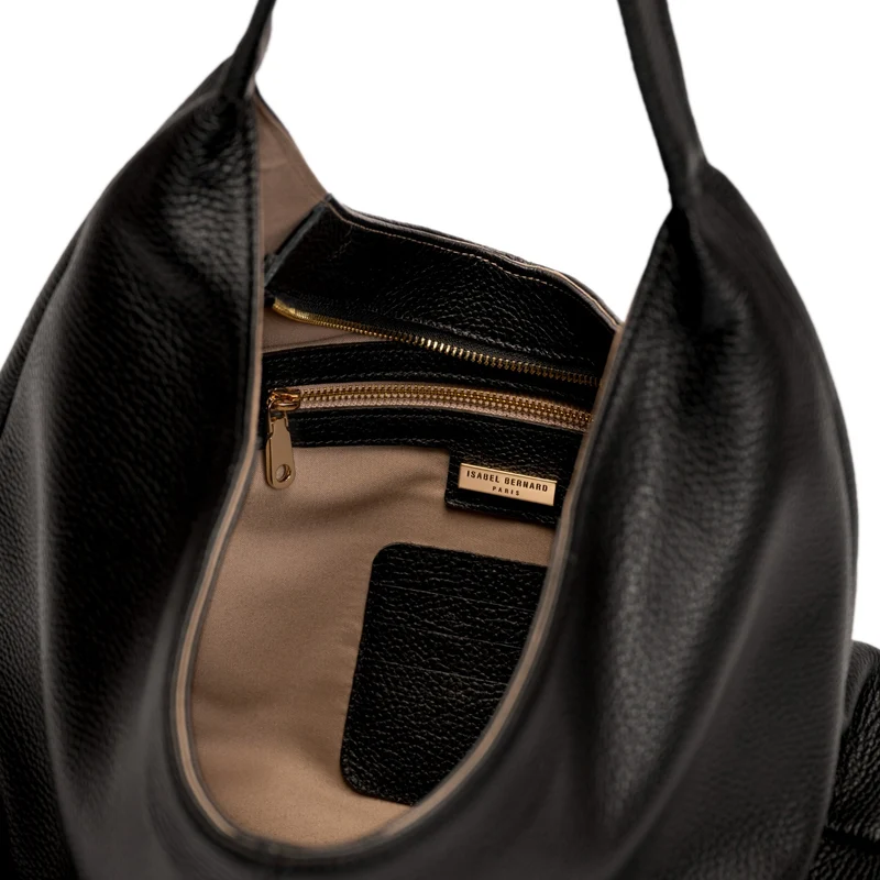 Isabel Bernard Honoré Grace schwarze Leder-Schultertasche aus Kalbsleder IB25093-001