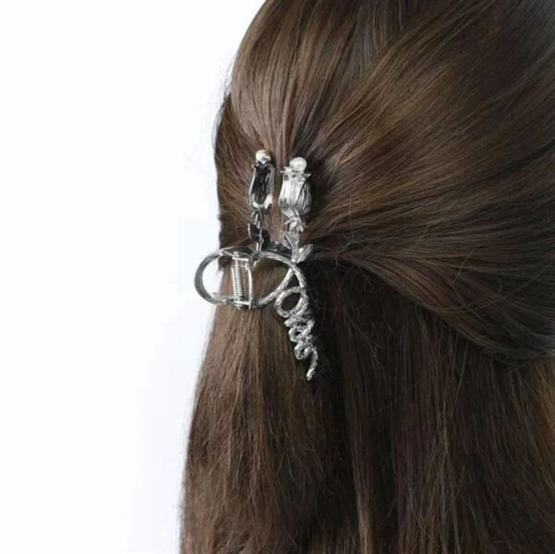Haarklammer SOHO Love aus Metall in Silber