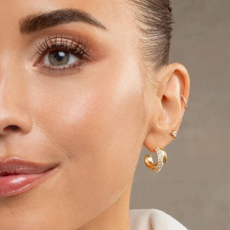 Mockberg Kenza Gold Plated Aurora Hoops MB1847