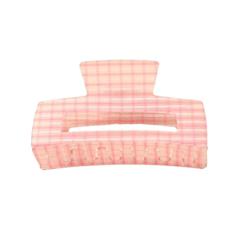 SOHO Haarspange – pink kariert aus Acetat