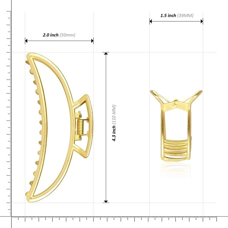 SOHO Lyra Große Haarklammer aus Metall - Gold
