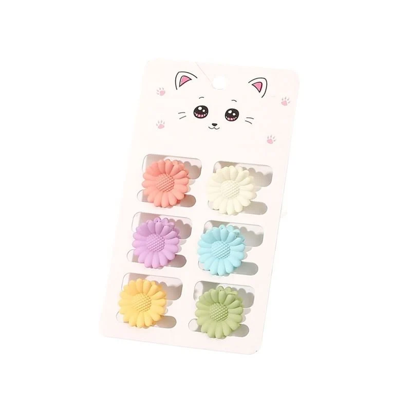 Mini Haarspange – Sonnenblumen-Design Pastell – 6er Pack SOHO