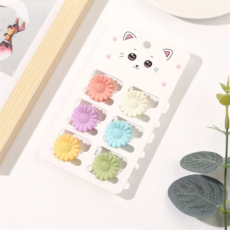 Mini Haarspange – Sonnenblumen-Design Pastell – 6er Pack SOHO