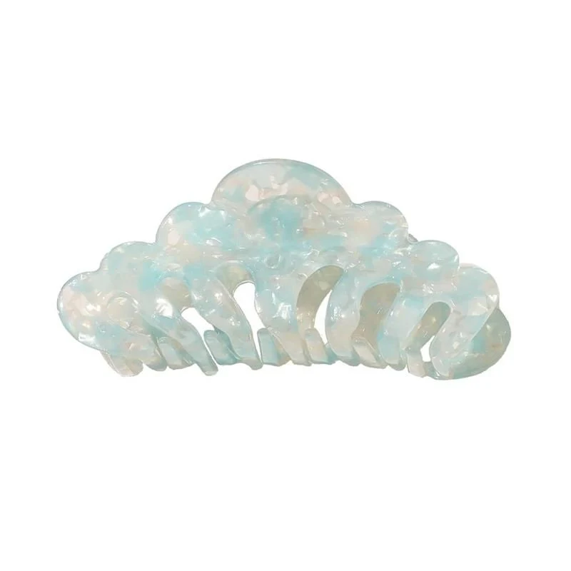Haarspange SOHO Callie – Marmor-Design Hellblau-Weiß