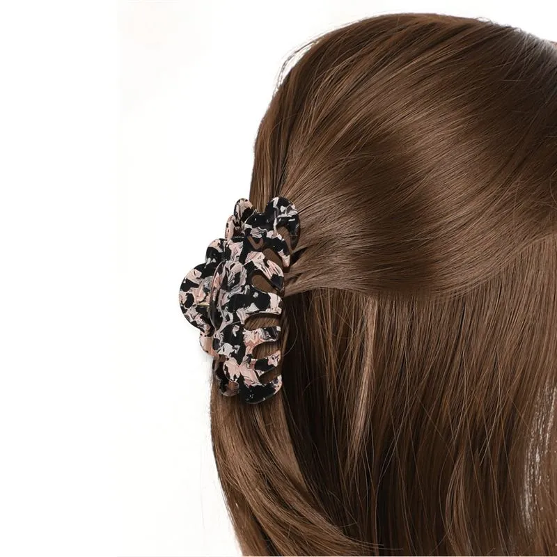Haarspange SOHO Callie – Marmor-Design Hellblau-Weiß