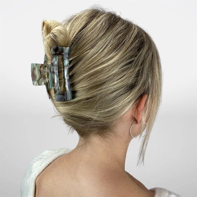 Haarspange SOHO Aria – Grün-Braun Marmor