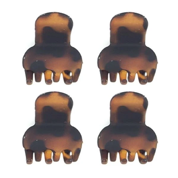 Mini-Haarspangen – Schildpatt 4er Pack