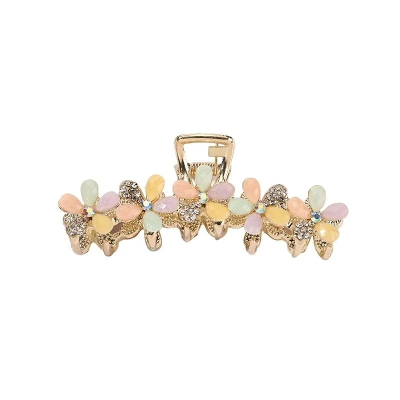 Haarspange SOHO May – goldfarben mit Pastellblumen