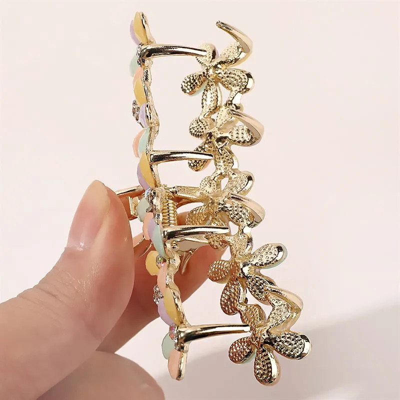 Haarspange SOHO May – goldfarben mit Pastellblumen