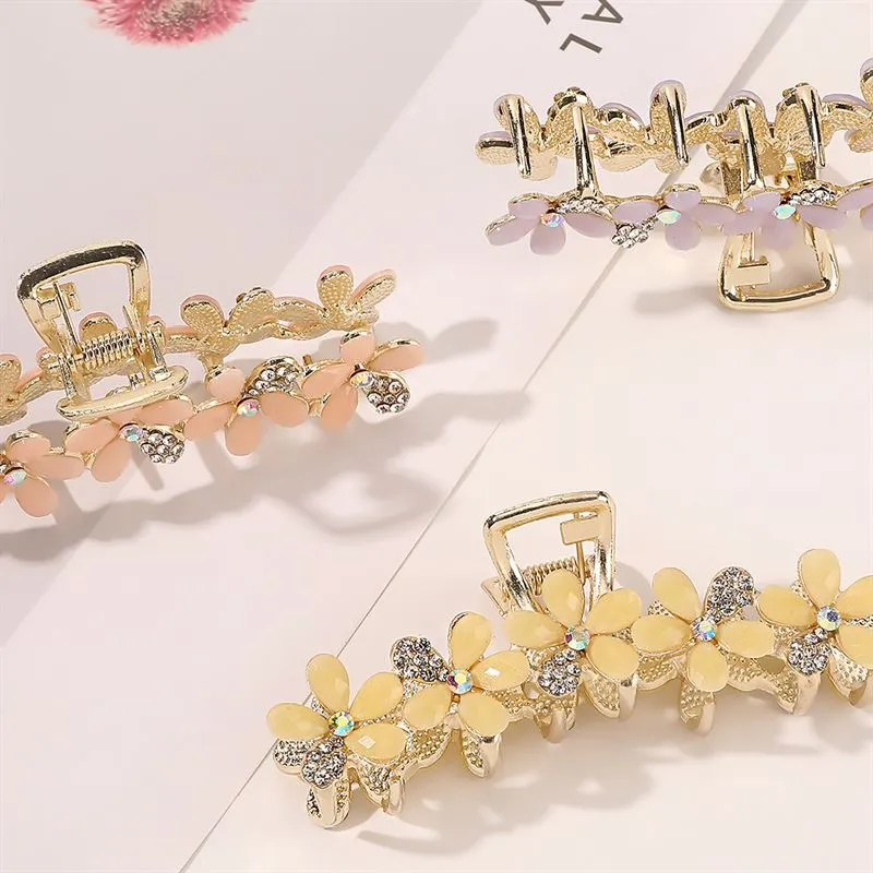 Haarspange SOHO May – goldfarben mit Pastellblumen