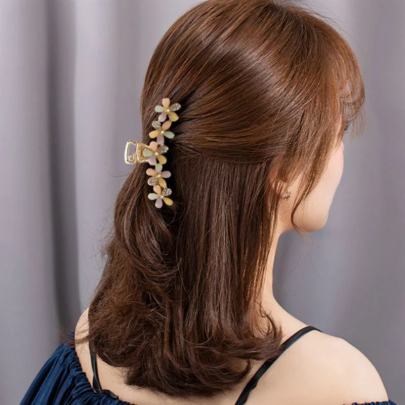Haarspange SOHO May – goldfarben mit Pastellblumen