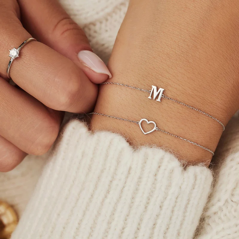 Isabel Bernard Saint Germain Rachel 14 Karat | Weißgold Initiale Armband IB320041-Z